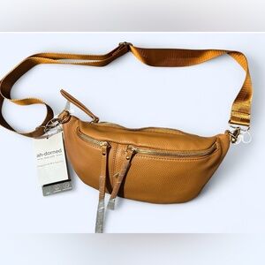 Ah-dorned New York Vegan Leather Crossbody Belt Bag • Camel Tan • NWT